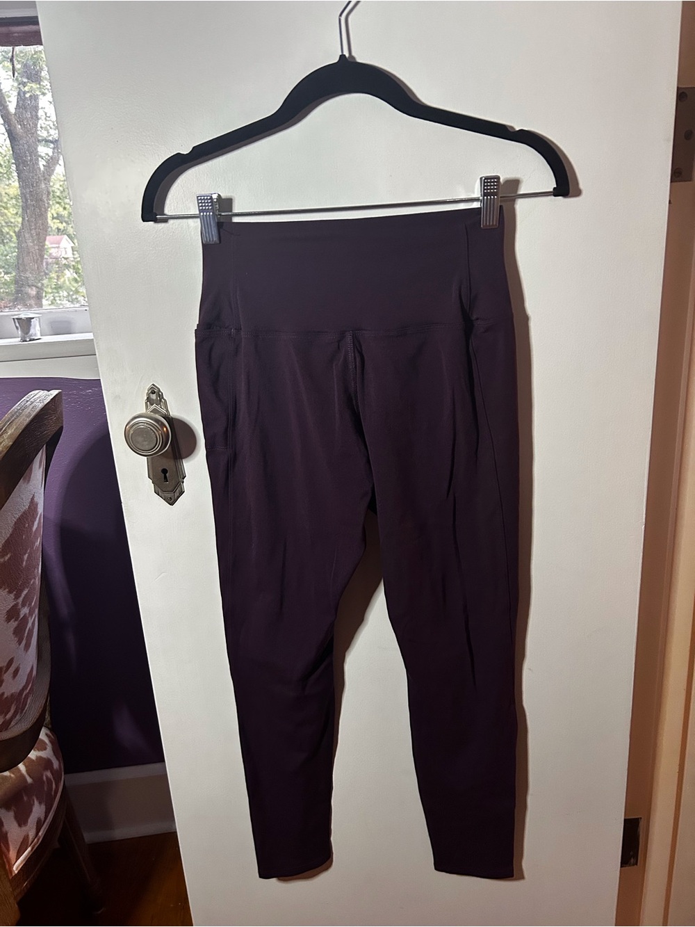 American Giant Plum High-Waist Performance Leggings